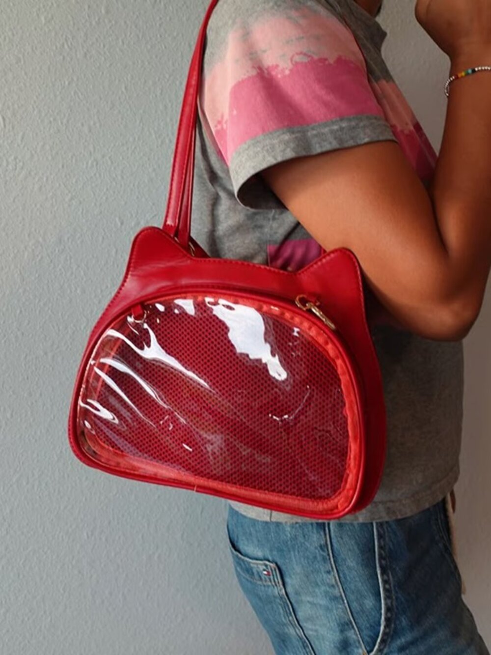 CHERRY Ita Bag Crossbody, Kawaii Anime Pin Display Purse Y2K Anime Itabag Purse